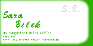 sara bilek business card